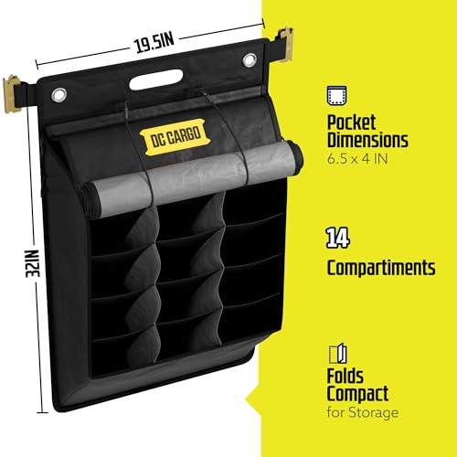 DC Cargo Mall E Track Tool Holder (19" x 33") – Hanging Organizer with Large Capacity – Compact E Track Accessories for Enclosed Trailers - style: Organizer With Cover