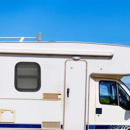 RV Window, 14" X 16" Universal RV Window Vertical Slide W/Trim Ring, Vertical Sliding Glass Window with Screen Window for Cargo, Horse Trailer, Marine Camper Window Replacement (14”x16”) - size: 14”x16”