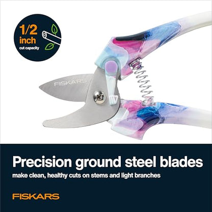 Fiskars 2-Piece Garden Tool Set, Pruning Shears & Vegetable Scissors | Explore Collection Bypass Garden Clippers, Vegetable Shears w/ Serrated Stainless Steel Blades for Harvesting Flowers & Herbs - style: Pruner & Veggie Shears Set