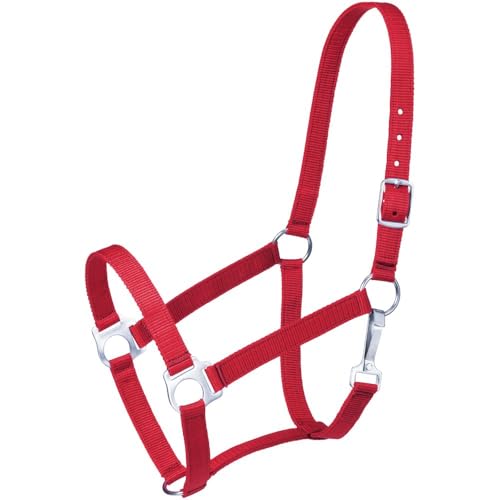 Tough1 Economy Pony Halter - color: Red, size: Horse