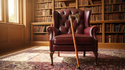 Handmade Solid Brass Head Handle Vintage Style Antique Wooden Walking Stick Cane Gift (3 Fold Wooden Walking Cane) - style: Axe Walking Handle Stand