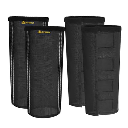 Mesh Horse Fly Boots Tough Breathable, 4 Pack, (Black, Medium) - color: Black, size: Medium