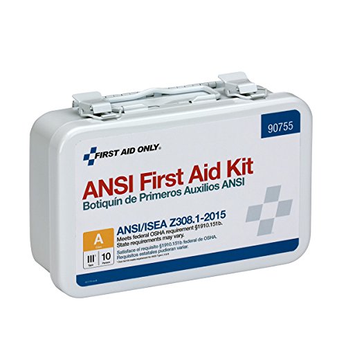 First Aid Only 90755 ANSI A 2015 and OSHA Compliant First Aid Kit, 10-Person Emergency First Aid Kit for Business, Home, Car, and Worksites, 71 Pieces