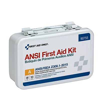 First Aid Only 90755 ANSI A 2015 and OSHA Compliant First Aid Kit, 10-Person Emergency First Aid Kit for Business, Home, Car, and Worksites, 71 Pieces