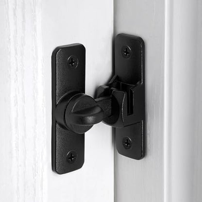 Matte Black Aluminum Alloy Gate Lock,90/180 Degree Barn Door Latch - color: Matte Black