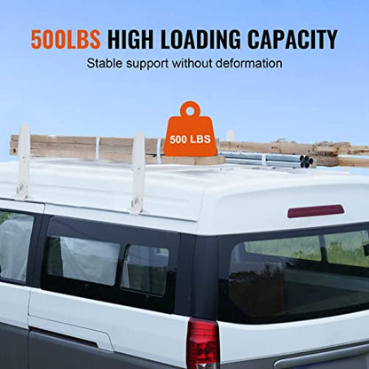 VEVOR Van Ladder Racks, 47.2-78.7 in Adjustable, 500 lbs Capacity, Alloy Steel, Compatible with Full-Size Vans, 2 Pcs White - size: for Mid-Large Size Vans