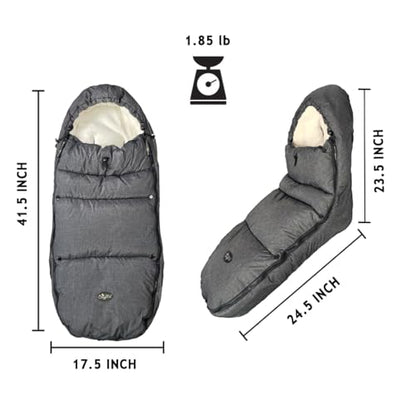CozyMe Stroller Footmuff - Adjustable Winter Stroller Blanket Evolution for Toddler, Multi Purpose Fleece Lined Warm Hooded Bunting Bag for Baby, Water Repellent | (6M - 4T) - color: beige