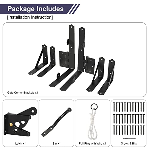 Anti Sag Fence Gate Kit, Gate Hardware Kit for Wood Fence - style: No Sag Kit B