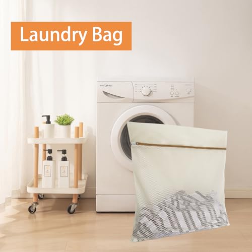 2Pcs Durable Honeycomb Mesh Laundry Bags for Delicates (2XX-L Beige) - color: 2 XX-L Beige