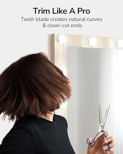 ULG Hair Thinning Scissors, Thinning Shear for Hair Cutting 6.5 inch Right-Hand Barber Scissors Salon Texturizing Shears Made of Japanese Stainless Steel, Silver - color: Silver