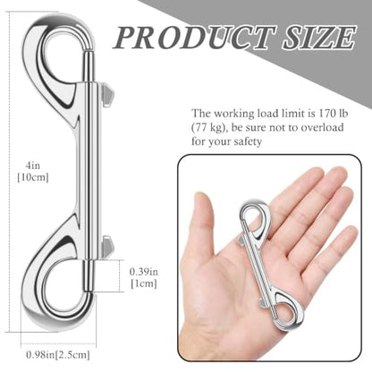 ERKOON 15 Pack Heavy Duty Snap Hooks Double Sided Clips for Hanging Horse Tack Sling Feed Buckets Dog Leash Collar Key Chain Zinc Alloy Metal Snaps Clip (4 Inch) - size: 4"-15Pack