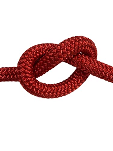 Blue Ox Rope Yacht Braid Polyester, Made in USA, Red, 50 ft