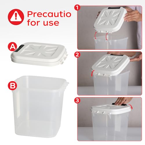 Rice Container - Flour Rice Dispenser 20lbs/10kg/10.6qt Food Grain Cereal Bins Pet Food Storage Laundry Pods Container for Household Pantry Organization (20lbs)