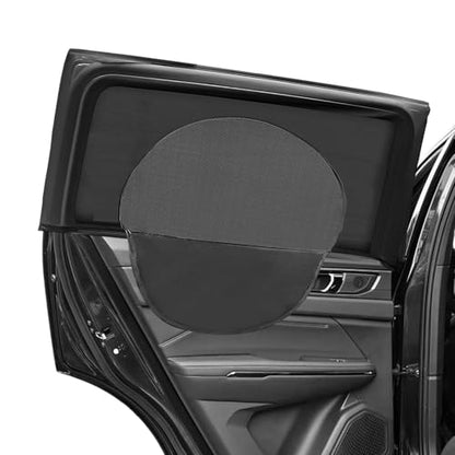 2 PCS Car Window Shades, Breathable Auto Rear Side Window Cover Mesh Sun Screen with Zipper, Universal Stretchy Vehicle Side Windows Sun Shades for Privacy Protection - color: Rear Window