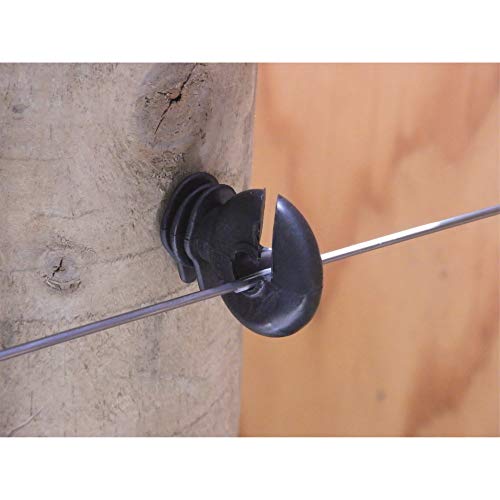 Patriot Wood Post Ring Insulators, Black, Pack of 25