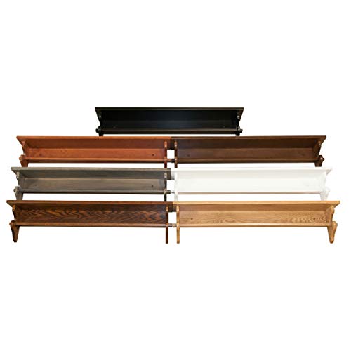 RRD Amish Made Quilt Hangers with Display Shelf Rustic Wall Hangers for Twin to King Blankets (Brown Maple Wood, White Paint, 60' L) - color: Brown Maple Wood, White Paint, size: 7"D x 60"L