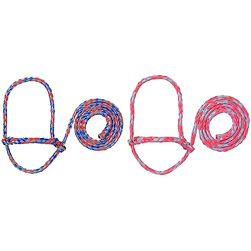 Weaver Leather Livestock Poly Rope Sheep Halter, Blue/Orange/Gray, & Livestock Poly Rope Sheep Halter Hot Pink/Coral/Mint