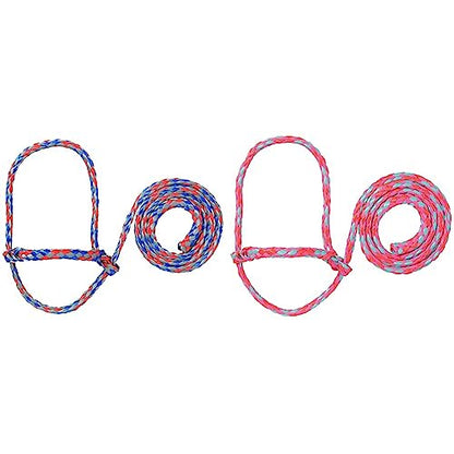 Weaver Leather Livestock Poly Rope Sheep Halter, Blue/Orange/Gray, & Livestock Poly Rope Sheep Halter Hot Pink/Coral/Mint