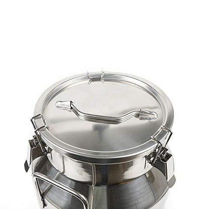 Milk Can Food Grade Stainless Steel Milk Transport Can Milk Bucket Wine Pail Bucket Milk Can Tote Jug with Sealed Lid for Milk Wine Liquid Storage Container (10.5 Gallon / 40 Liters) - color: 10.5 Gallon / 40 Liters