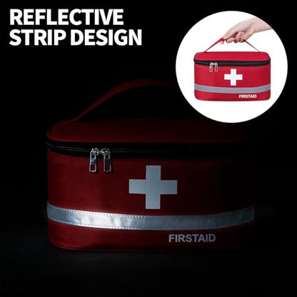 2 PCS Empty First Aid Bag, Portable Medical Bag Organizer for Home, Travel, Car, Camping, Hiking & Outdoor Emergencies, Emergency Medicine Pouch(Bag Only)