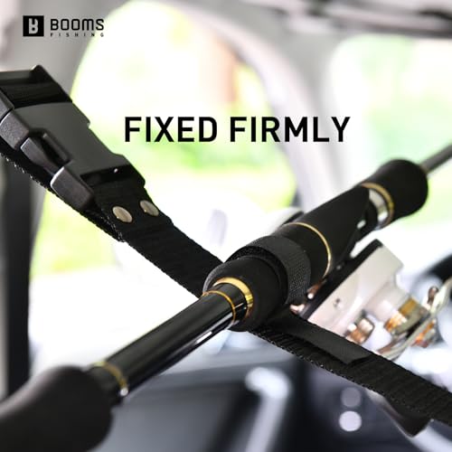 Booms Fishing VRC Vehicle Rod Carrier, Car Fishing Rod Holder, 2 Nylon Straps Adjustable Range 31.5 "-59", Fishing Pole Roof Rack Store 5 Poles Max, For vehicles with 4 Roof Grab Handles Only