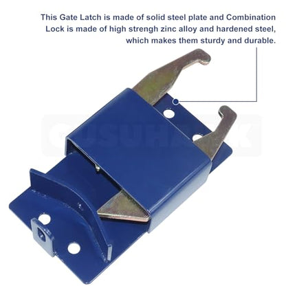 2 Way Farm Gate Latch for Gates with 1-5/8" to 2" Tubes, 2 Pack - color: 2x S16100100(Large Size Version 4.1"x 7.8")