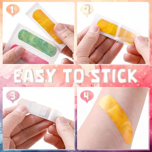 Panelee 120 Pcs Kids Bandages Bulk Waterproof Flexible, Colorful Style - style: Colorful Style