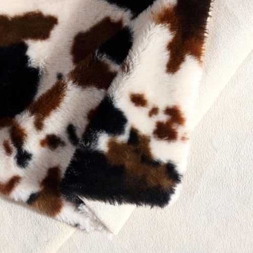 Wrangler - Blanket, Super Soft & Reversible Faux Fur Bedding, Yellowstone Inspired Throw Blanket for Couch or Bed (Spotted Cow Print Brown, 50" x 70") - color: Spotted Cow Print Brown