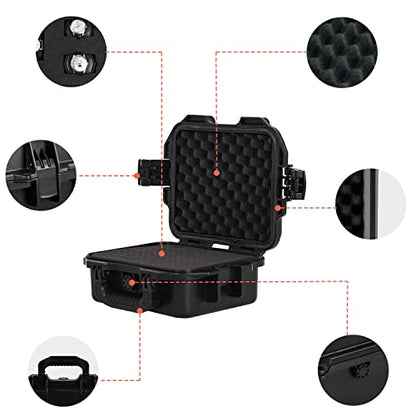 MEIJIA Premium Waterproof Hard Compact Camera Case with customizable fit foam,Full Protection with Light&Convenient Design,11.8"x9.82"x4.7",Elegant Black - size: 11.8"x9.82"x4.7"