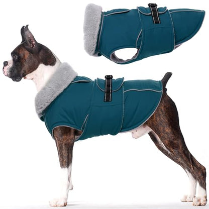 Lelepet Dog Coats for Small Dogs Waterproof Dog Jacket with Adjustable Fit - color: Dark Green, size: S
