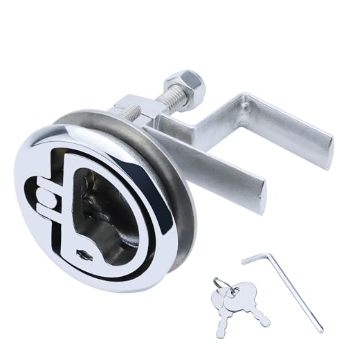 Boat Cam Latch Stainless Steel 316 Marine Hatch Cam Latch Style, Flush Pull Mount Includes Installation Screws Marine Hatch Deck Hardware Ideal for Ships, Yachts, RVs 1 Pcs/2Pcs/Lock/Non-Lock - size: 1Pcs,Lock