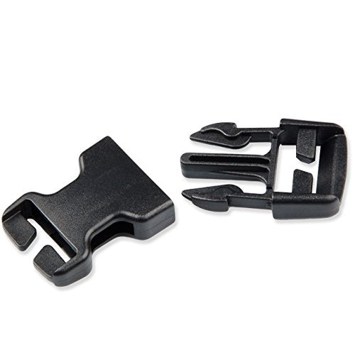DYZD Plastic Buckle Repair Kit Quick Release Buckles No Sewing Required for Backpack Bag (25 mm, 2pcs Black) - color: 2pcs Black
