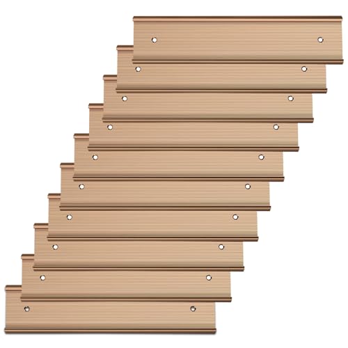 SINYUDUN 10 Pack 2” x 10” Aluminum Name Plate Holders for Door or Wall - color: Rose Gold