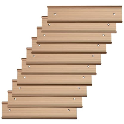 SINYUDUN 10 Pack 2” x 10” Aluminum Name Plate Holders for Door or Wall - color: Rose Gold