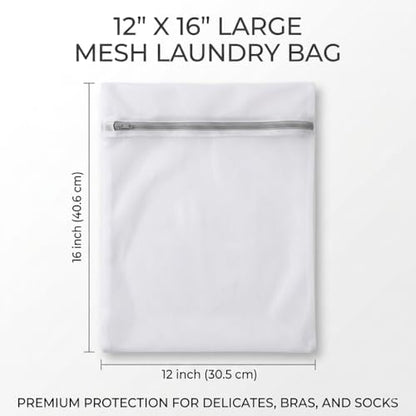 12x16 Small Mesh Laundry Bags for Delicates, 4-Pack – for Lingerie, Bras, Socks & Swimwear – 120GSM Honeycomb Mesh Protects Delicates in Washer & Dryer - size: M