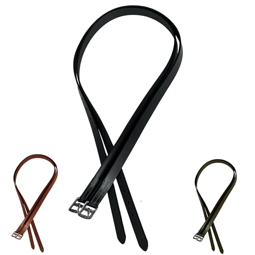 Majestic Ally Genuine Leather English Stirrup Leather (Pair) - color: Black, size: 60 inch