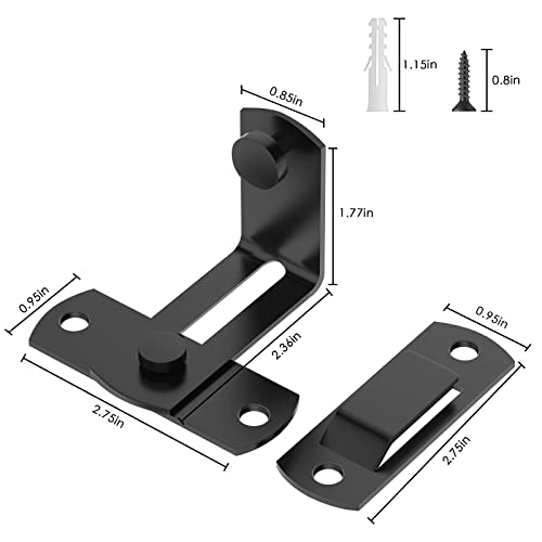 L'aimefois 90 Degree Flip Barn Door Lock, Protect Privacy - color: 2 black