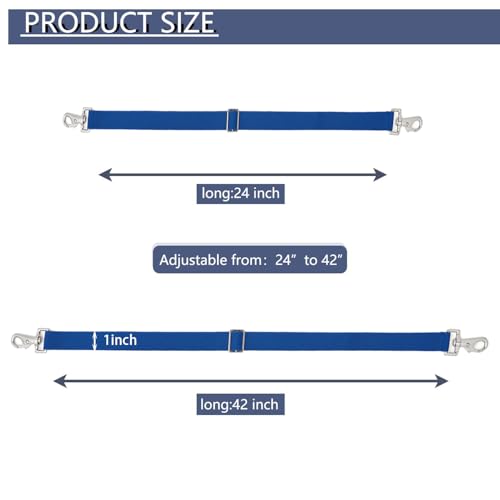 Premium Horse Blanket Sheet Leg Straps, Replacement Stretchy Belly Strap with Double Swivel Snaps, Adjustable Elastic Length from 24 to 42 Inch Winter Blanket - color: Blue