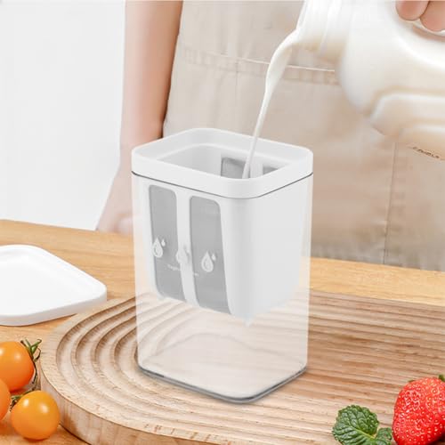Greek Yogurt Strainer-1100ML (1.16 Quarts/0.29GAL) Yoghurt Maker Strainer With Fine Mesh,Lid & Scale Mark,Greek Yogurt Maker,for Whey Separation,Fits Nut Milk,Juice,Tofu,Cheese