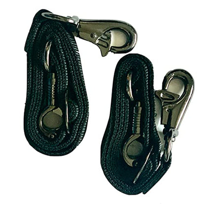 Majestic Ally Pack of 2, Double Thick Trailer Tie for Horse Haulage, with Adjustable Buckle, Panic Snap and Bull Snap – 1 Inch by 36 Inch (Black) - color: Black