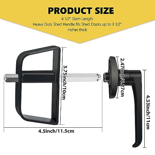 Shed Door L-Handle Lock Kit -Shed Door Latch with 4-1/2" Stem,Shed Door Lock Matching Set Includes 5 Keys for Sheds Doors, Playhouses, Chicken Coops,Camper, RV, Garage Door(Black). - size: 4.5 inch-L