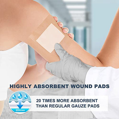 LotFancy Calcium Alginate Wound Dressing, Sterile 4”x8” 10 Pads, Nonstick | Highly Absorbent Non-stick Pads for Exuding Wounds, Post-Surgery Care, Minor Burns, Cuts and Traumatic Wounds, Fast Healing - style: 4"x 8" (10-Count)