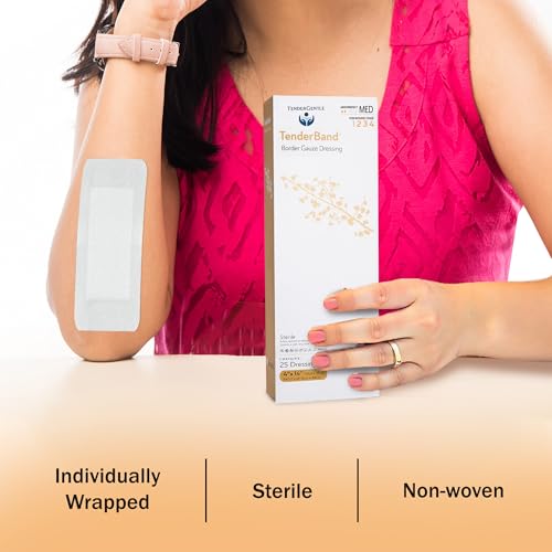 Bordered Gauze Island Dressing 4x14-25 Adhesive Island Dressings for Wound Protection - Good for Hospitals, Medical Facilities, First Aid Kits, and More - style: 4x14