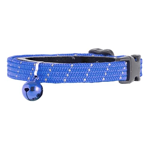 Birdsbesafe Reflective Breakaway Cat Collar with Bell, Safe Design, Blue - color: Blue