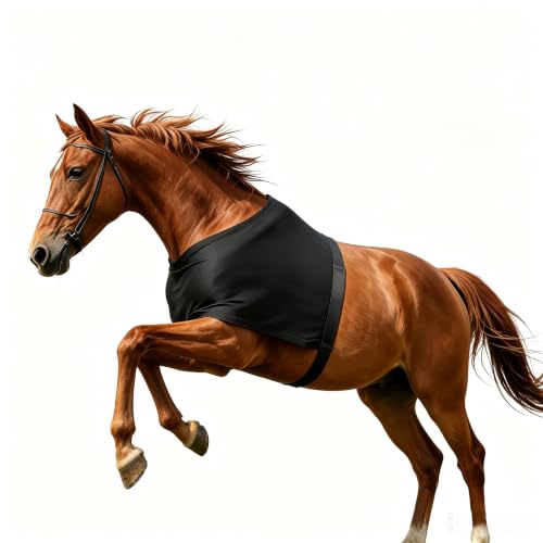 Horse Shoulder Guard Anti Rub Bib Shoulder Protector, One Size Black | Stretch Breathable, Equine Wither Saver, For Training Travel, Under Blanket