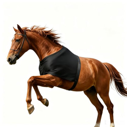 Horse Shoulder Guard Anti Rub Bib Shoulder Protector, One Size Black | Stretch Breathable, Equine Wither Saver, For Training Travel, Under Blanket