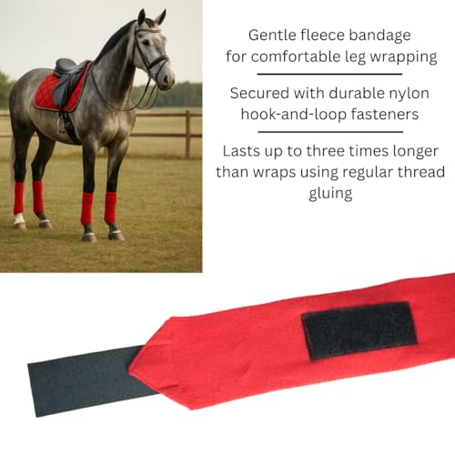 Horse Leg Bandage/Horse Leg wrap (Set of 4) Red, Blue, Navy Blue, and Black (RED) - color: RED