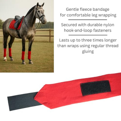 Horse Leg Bandage/Horse Leg wrap (Set of 4) Red, Blue, Navy Blue, and Black (RED) - color: RED