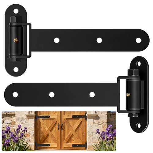 Heavy Duty Gate Hinges 900Lbs, 13" Bolt/Weld, Matte Black | Carbon steel,On with Built-in Ball Bearings;180° One-Way Open;fits barn, shed, farm, fence & garage doors