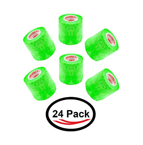 2 Inch Self Adhesive Bandage Wrap & Athletic Tape - 24Pk, Neon Green - color: Neon Green, size: 24 Rolls